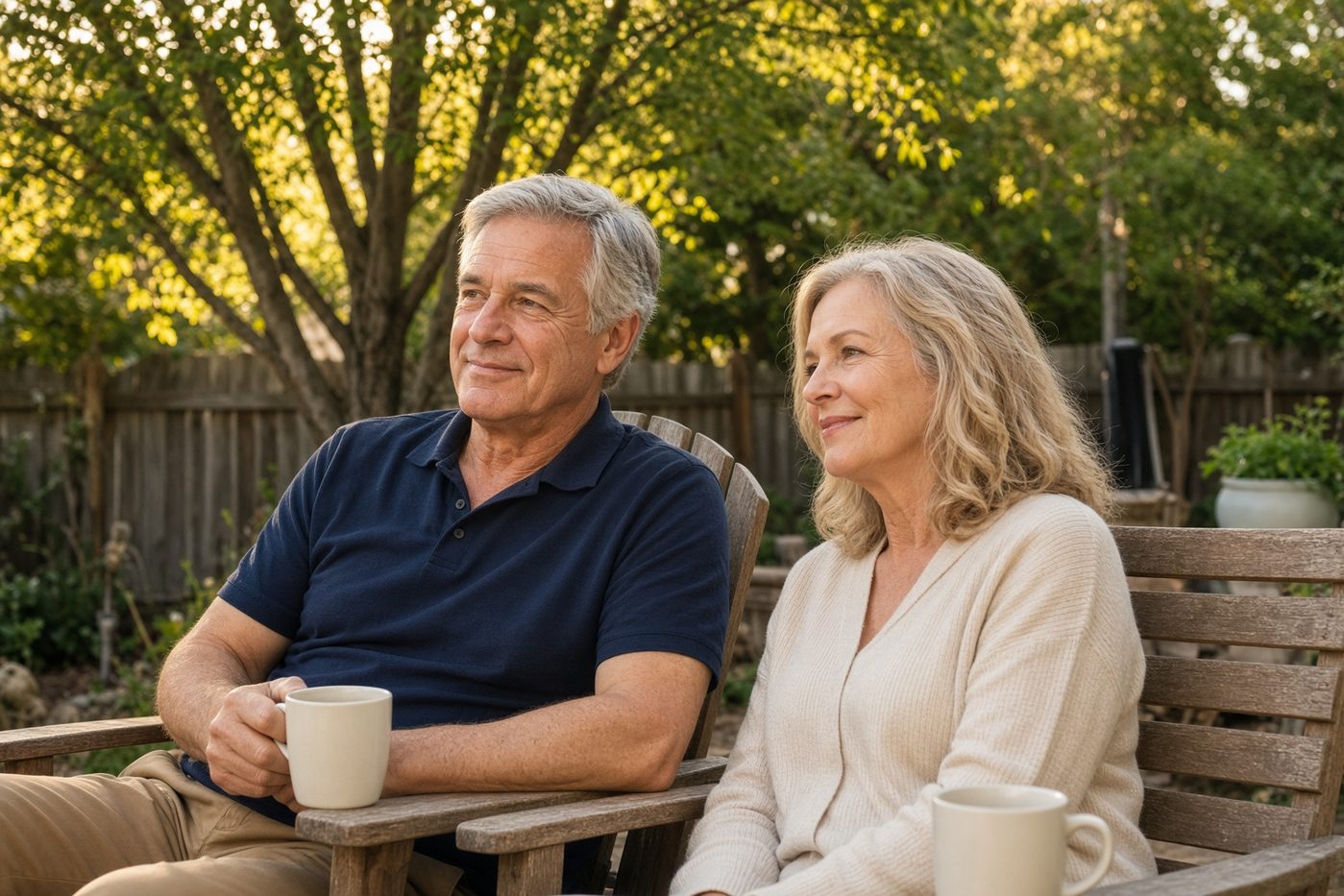 Retired driver relaxing at home with his wife