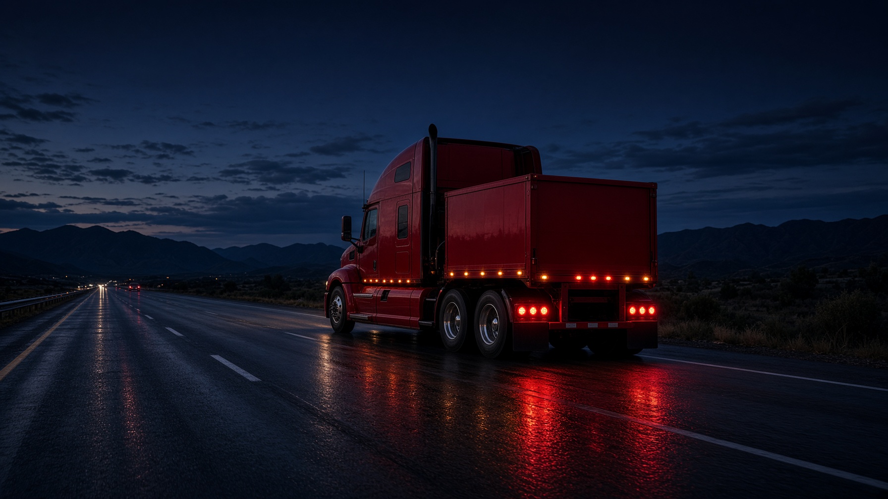 Semi-truck on an American highway